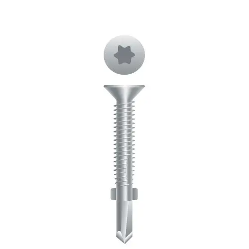 4Rt212 Strong-Point Stainless Reamer Screws – 410 Ss Star Drive Flathead With Wings & Reaming Tip, Strong-Shield Coated, 12-24" × 2-1/2", #4 Point, 1,000 Per Box 1