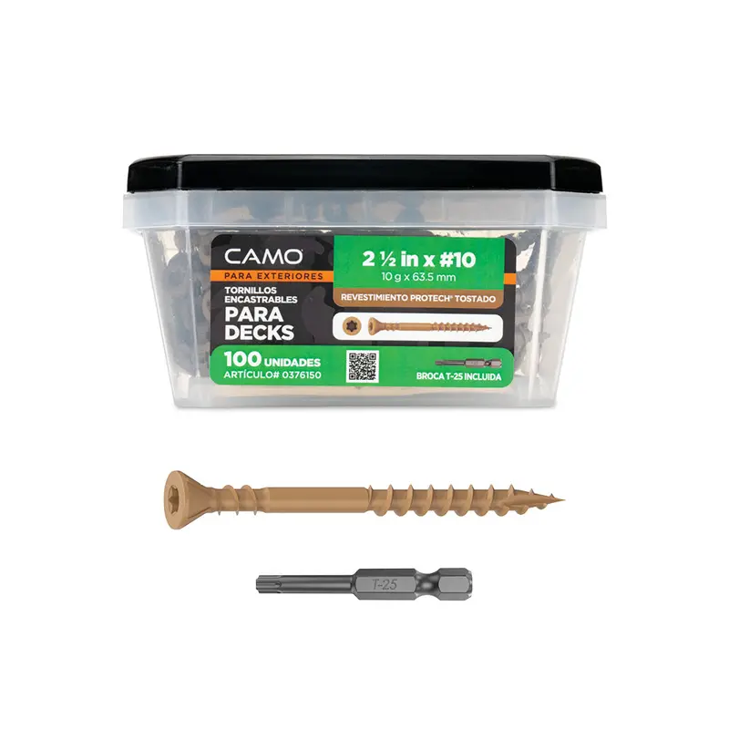 Camo Edge Deck Screw — #10 × 2-1/2", Countersinking Design, 100 Count 1