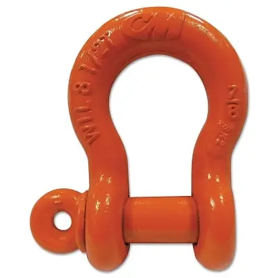 Cm Columbus Mckinnon M655P Screw Pin Anchor Shackle – 1.84" Opening, 1-1/8" Bail, 12-Ton Working Load, Orange Finish 1
