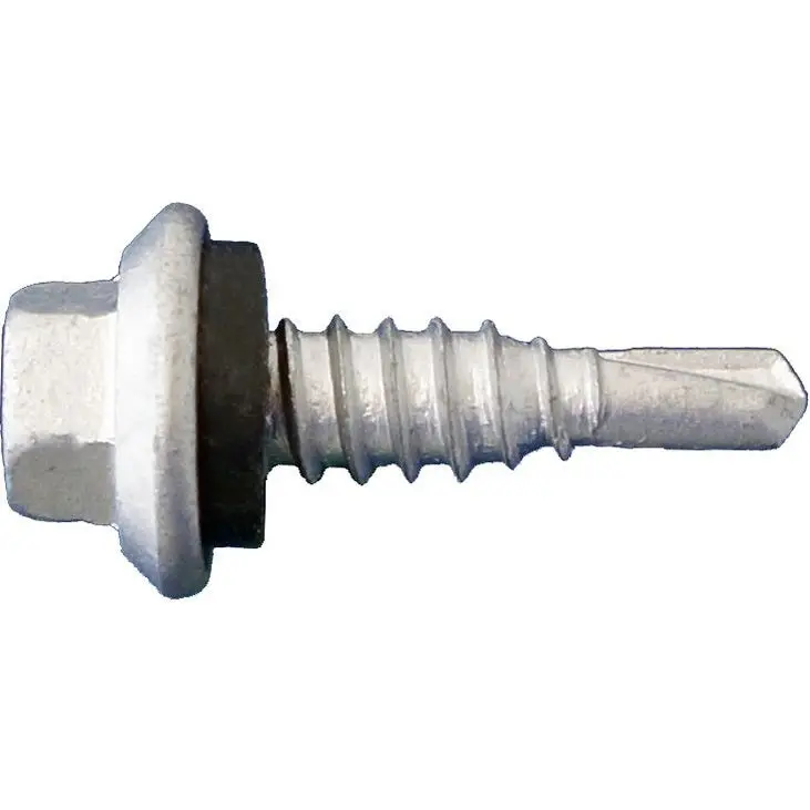 Daggerz 14" × 7/8" Hex Flange Self-Drill Screws With Rubber Washer & #1 Stitch Point – Dagger-Guard Coated, 2500 Units 1