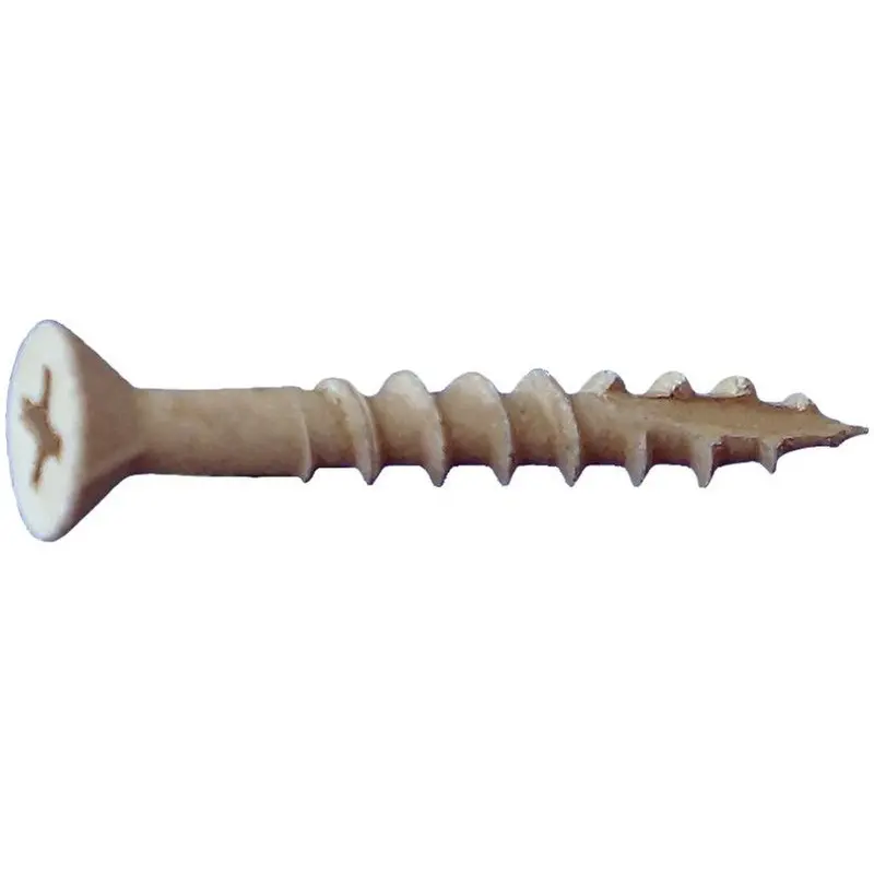 Daggerz Acqdlflph08300Tan – 8" X 3" Deck-Pro Phillips Flat Deck Screws With Nibs, Acq-Safe, Tan Ultra-Guard Coated, 1500-Pack 1
