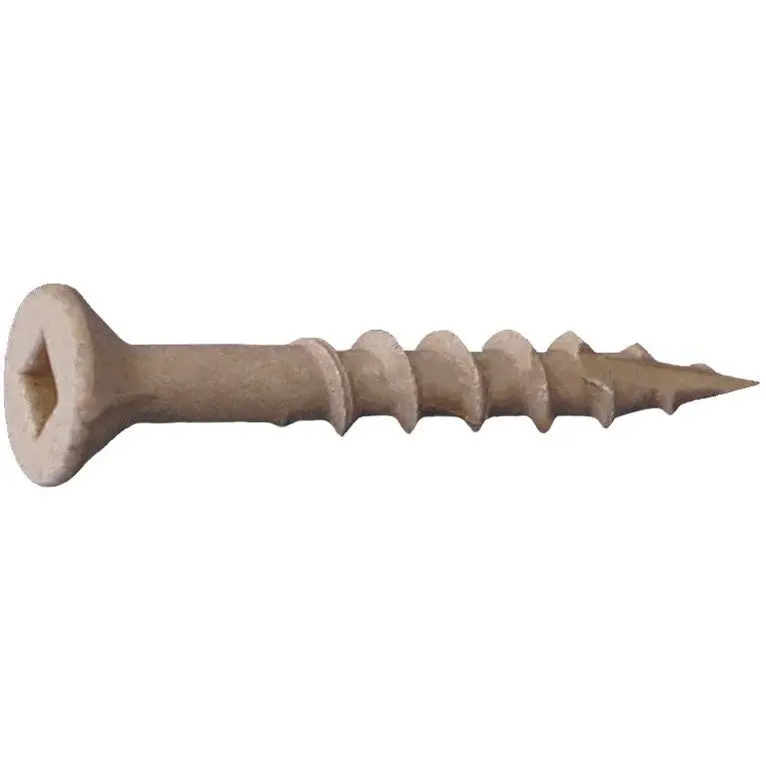 Daggerz Acqdlflsq1040Tan – 10" X 4" Square Flat Deck Screws With Nibs, Type 17, Acq-Treated, Ultra-Guard Tan Coating (1000 Pcs) 1