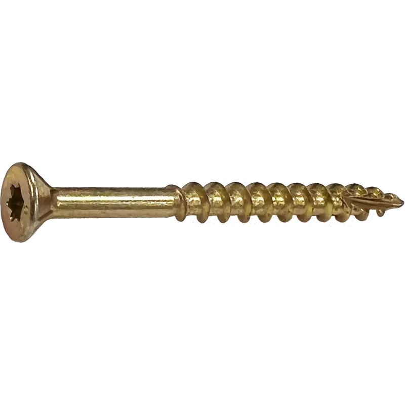 Daggerz Dksty08200 8" × 2" Yellow Zinc Star Flat Head Wood Screws With Nibs – Type 17 Coarse, 3500-Pack 1