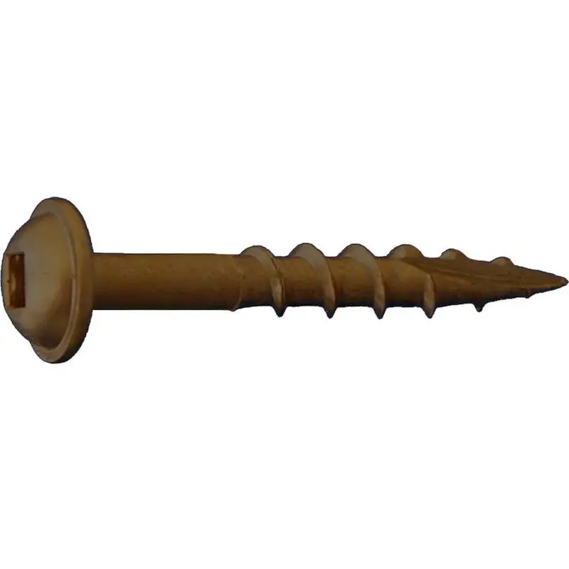 Daggerz Dlrwsql08200 Square Round Washer Head Wood Screws – 8 In × 2 In, Type 17 Coarse Thread, Lubricated, 3000-Pack 1