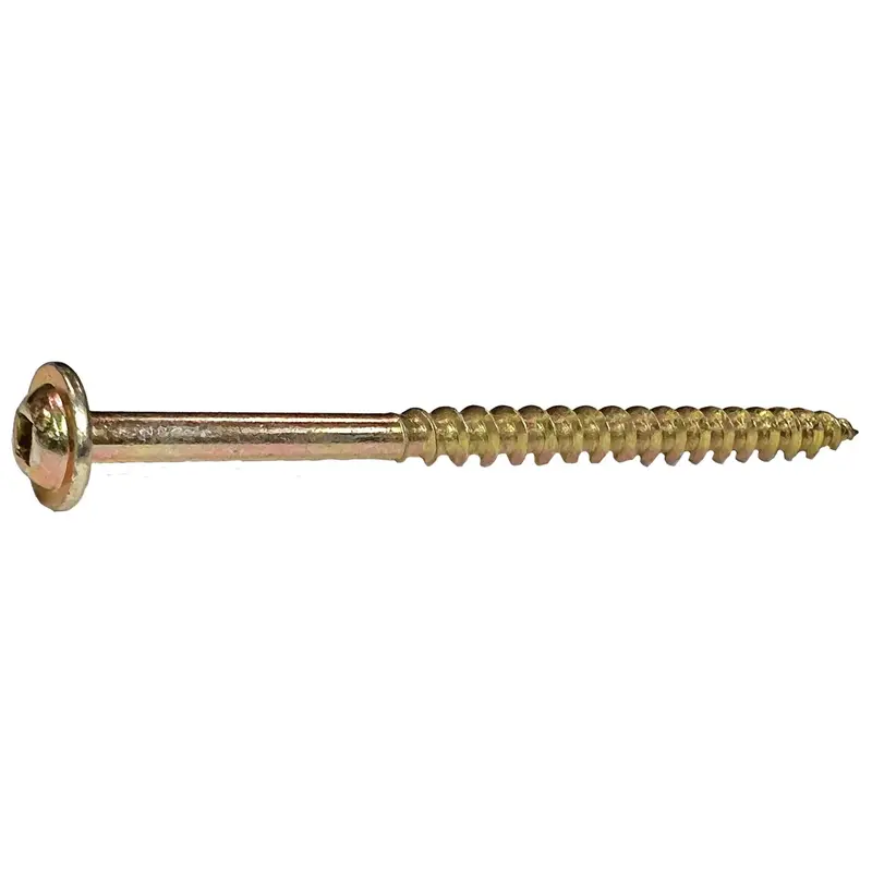 Daggerz Dlrwsqzy10312 Square Round Washer Head Wood Screws – 10 In × 3.5 In, Type 17 Coarse Thread, Yellow Zinc Plated, 1000-Pack 1