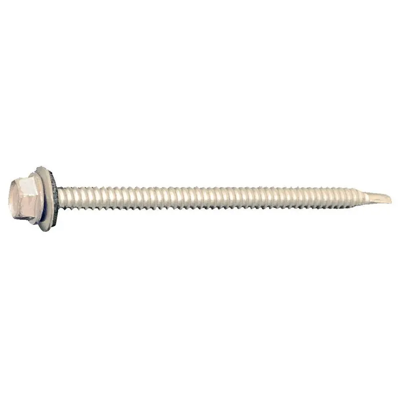 Daggerz Neosdssct1450 Dagger-Guard Coated 410 Stainless Steel Hex Washer Head Self-Drilling Screws – 14Mm X 5" With Bonded Washer – 500-Pack 1