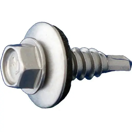 Daggerz Neosthssct1478 Stainless Steel Hex Washer Head Self-Drilling Screws (1/4" X 7/8", #1 Stitch, Bonded Washer, Dagger-Guard Coating) – 2500-Pack 1