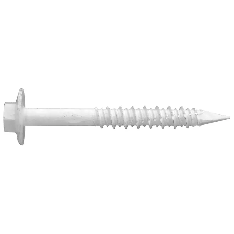 Daggerz Qcct1460Wht – 1/4" X 6" Quick-Con Hex Flange Concrete Screws, White Dagger-Guard Finish, 250-Pack 1