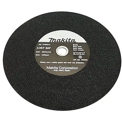 Makita 7247013 Ferrous Metal Cut-Off Wheel – 16" Diameter, 1" Arbor, 36 Grit, Rated 3380 Rpm 1
