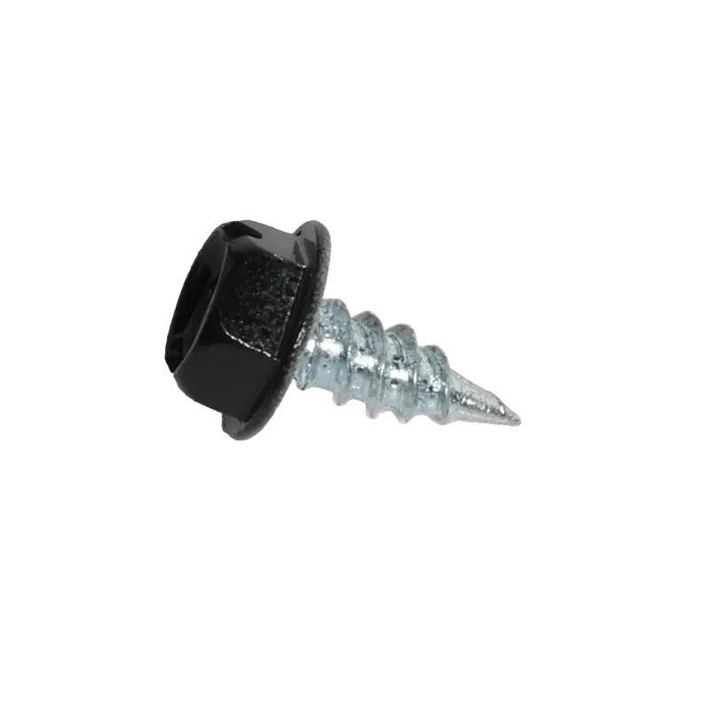 Malco 6×3/8" Zinc-Plated Zip-In® Self-Piercing Screws — #6 × 3/8", 1/4" Slotted Hex Washer Head, 1000 Count 1