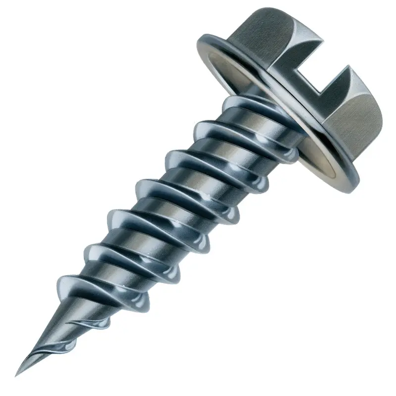 Malco 8X1/2 Zip-In Self-Piercing Sheet Metal Screws — 1/4" Slotted Hex Washer Head, Zinc Plated (100 Count) 1