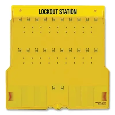 Master Lock 1484B Safety Lockout Station – 22-Inch Unfilled Unit With Key Registration Card, Holds Up To 20 Locks 1