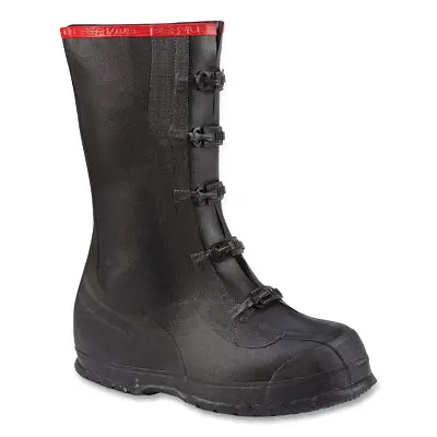 Servus T369-110 Oversized Rubber Overshoes – Size 11, 15" Height, Slip-Resistant Black Design 1