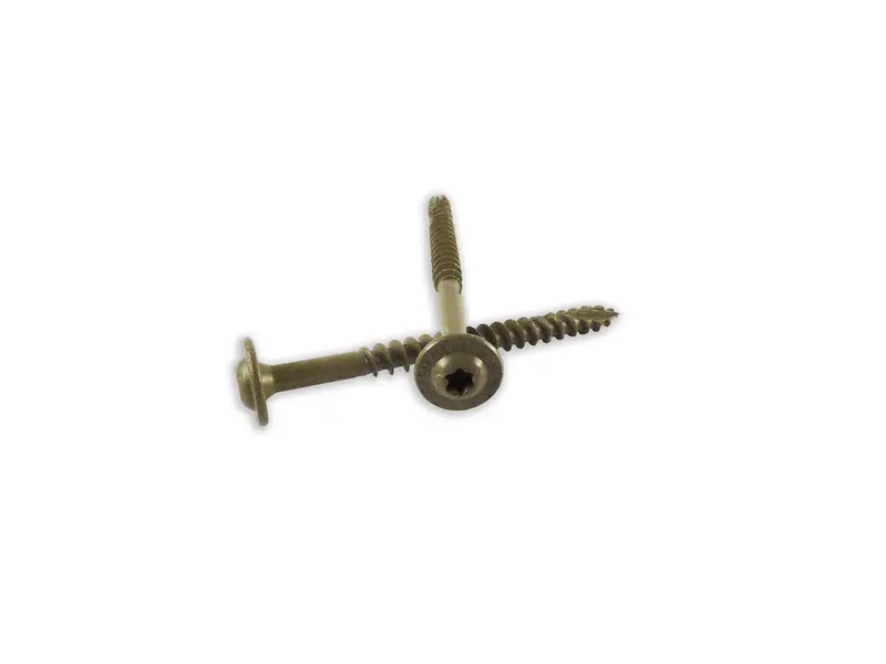 Woodpro St14X112B Exterior Wood Screws – 1/4" × 1-1/2", Round Washer Head, Gold, 250-Pack 1