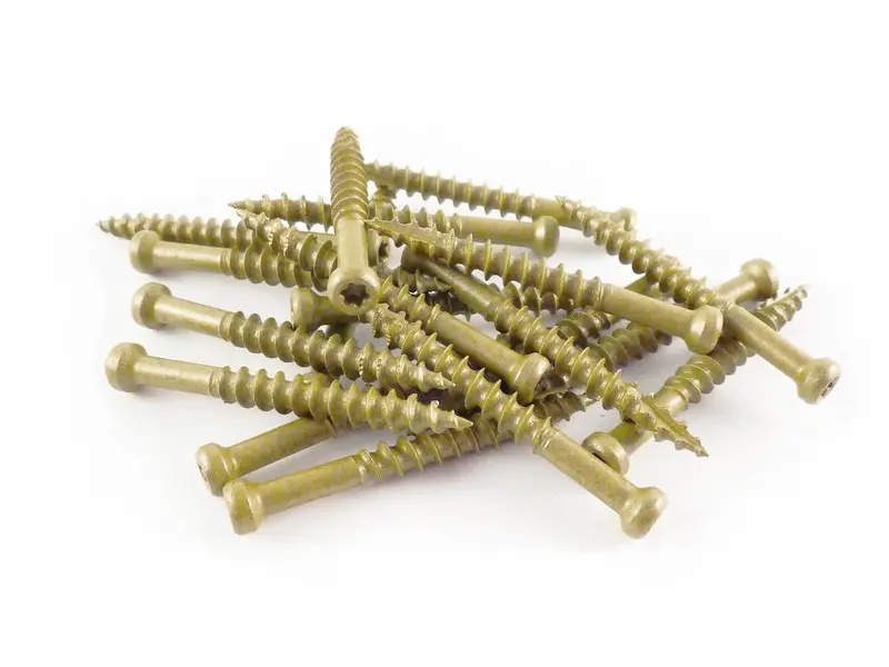 Woodpro Th7X318-1 Gold-Toned Wood Screws – #7 × 3-1/8", 114 Per Box 1